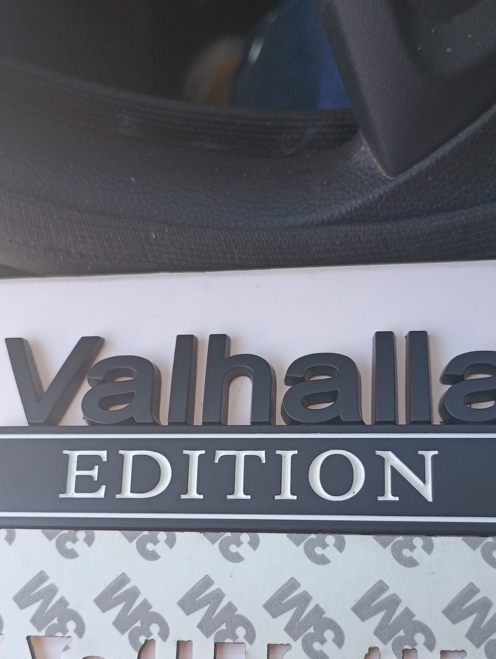 Valhalla Over EDITION metal Emblem Black With White